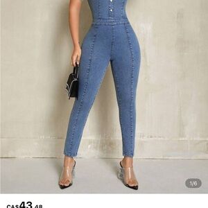 SHEIN Blue Denim Jumpsuit